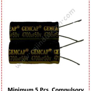 {ID - 1197} Gemcap 4700uf 50 Volt 105°C Capacitor Size-18x40 5 Pcs. Price =