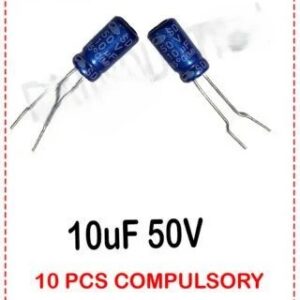 {ID - 1811} Capacitor 10uf, 50Volt 10 Pcs. Price =