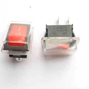 2 pin 6A SPST red Color small plastic rocker switch with cover